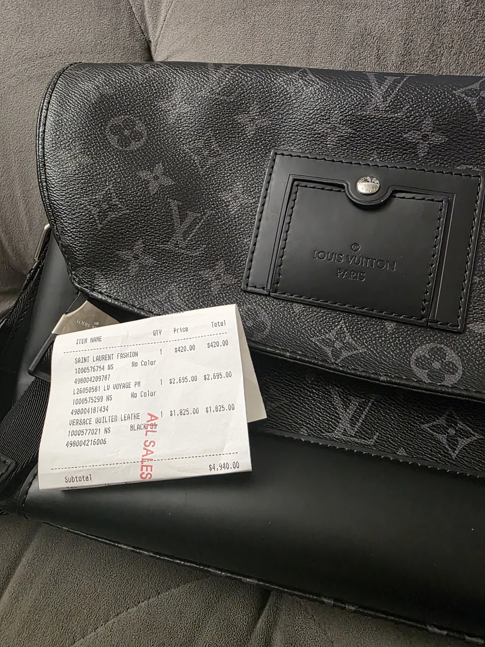 Louis Vuitton Black Monogram Eclipse Canvas Messenger Bag